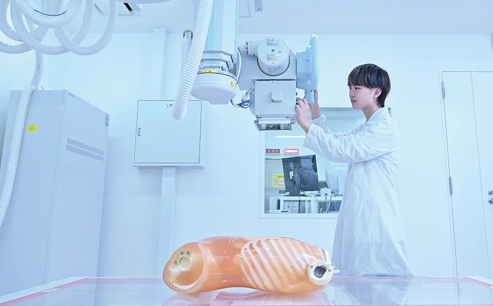 検査している様子