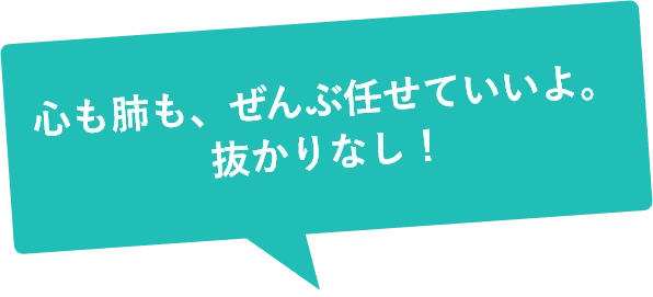 心も肺も、ぜんぶ任せていいよ。抜かりなし！