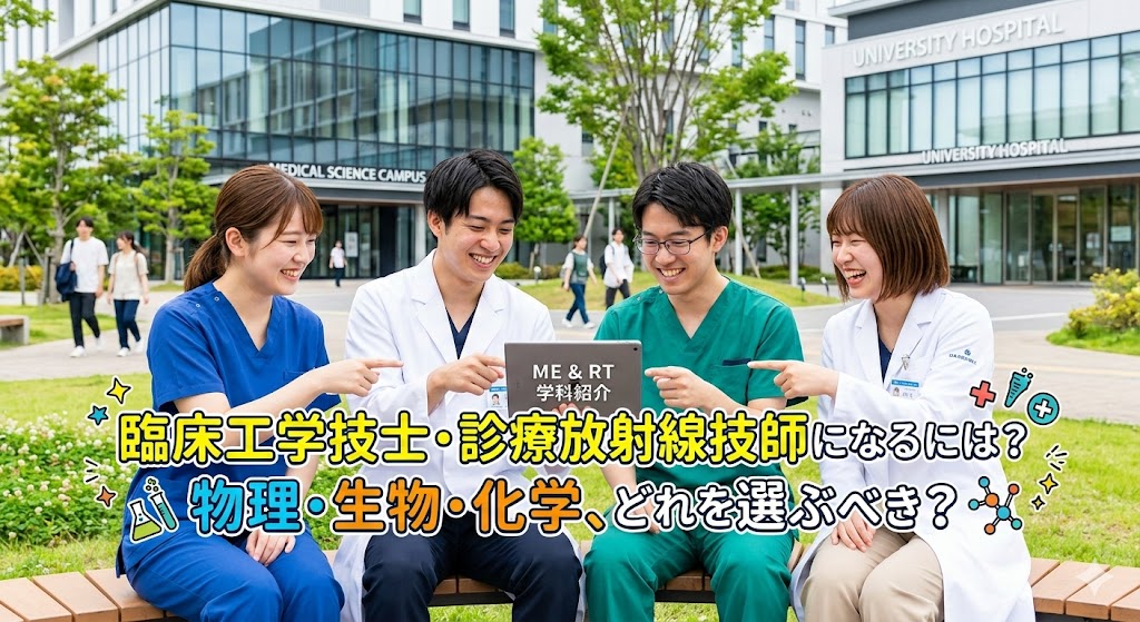 【高校生必見】臨床工学技士・診療放射線技師になるには「物理・生物・化学」どれを選択すべき？