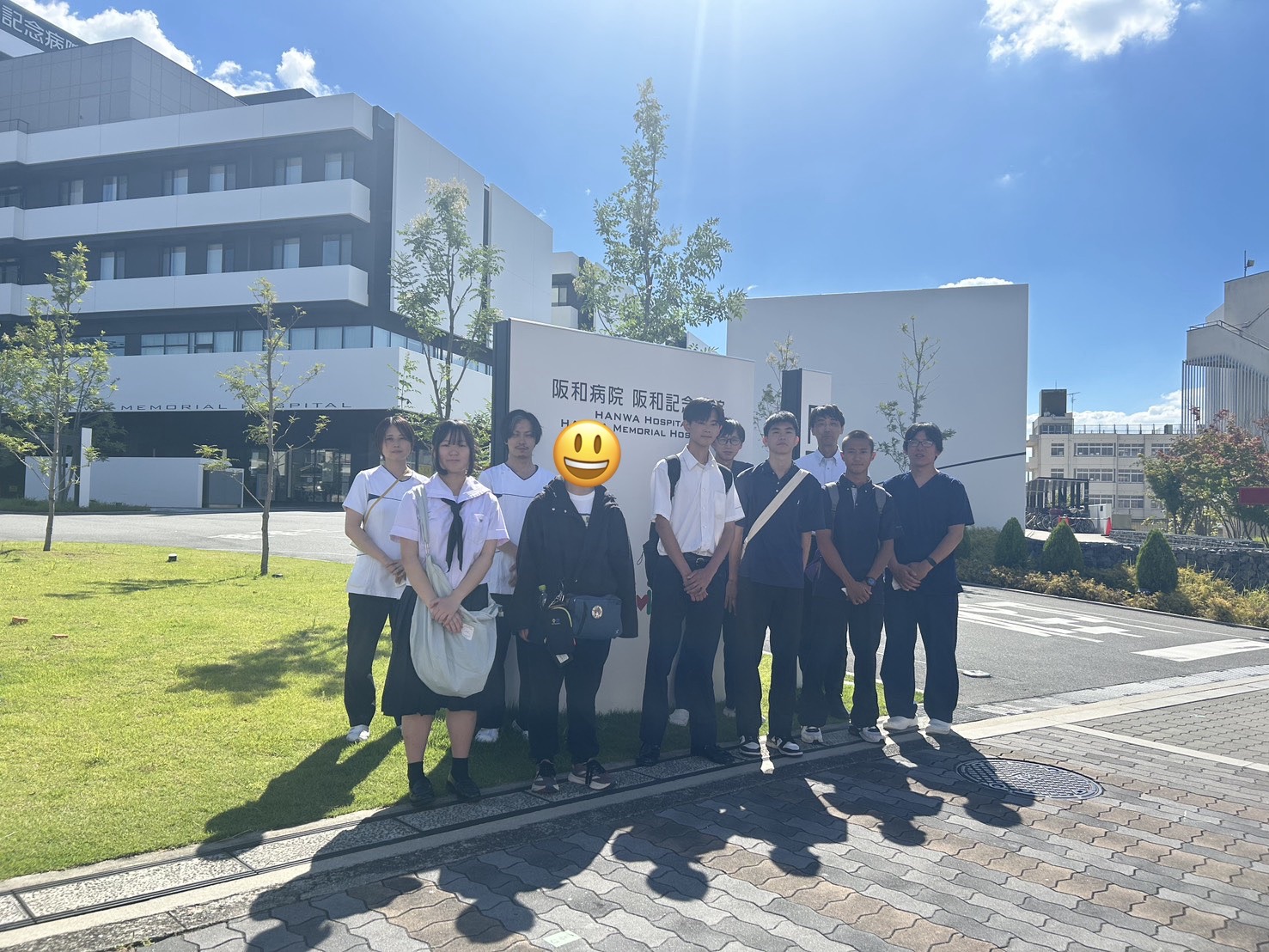 阪和記念病院での病院見学会 集合写真